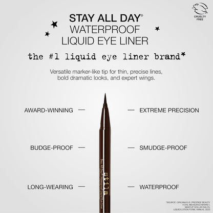 Waterproof Liquid Eye Liner, Stay All Day Makeup with Fine Brush Tip Lasting Sat