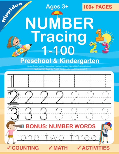 Number Tracing Book for Preschoolers: Preschool Numbers Tracing Math Practice Wo