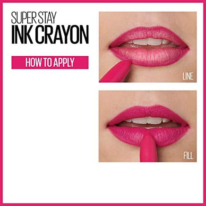 Super Stay Ink Crayon Lipstick Makeup, Precision Tip Matte Lip Crayon with Built