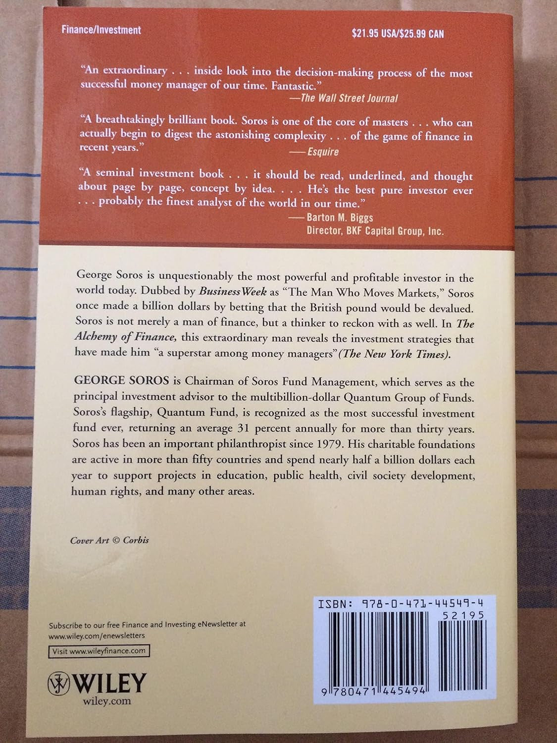 The Alchemy of Finance (Wiley Investment Classics)