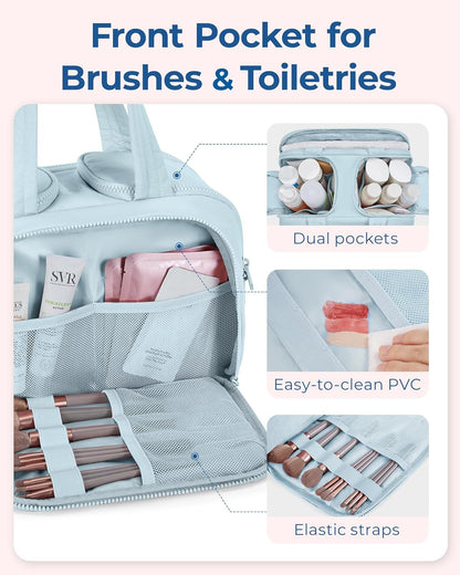 Travel Toiletry Bag, Lightweight Large Wide-Open Travel Bag for Women, Puffy Cos