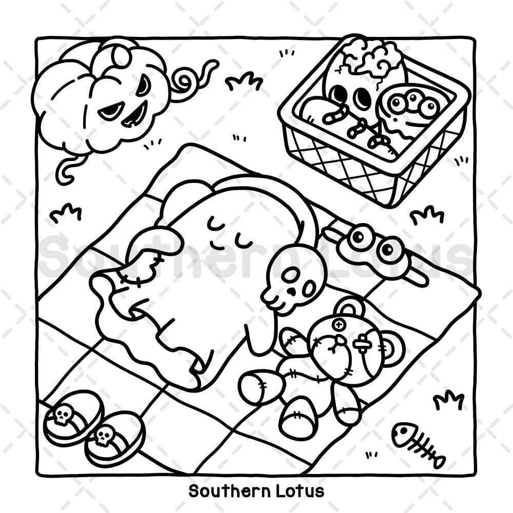 Very Demure Very Spooky: Coloring Book for Adults and Teens Featuring Creepy Ado