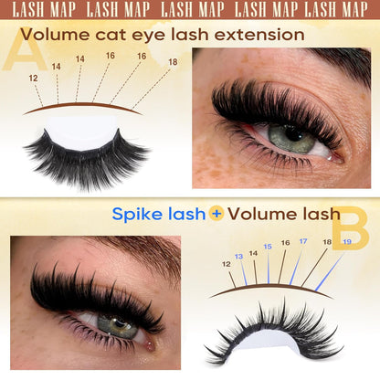 200D Lash Extensions with Bottom Lash Volume Eyelash Extensions 12-18Mm DIY Eyel