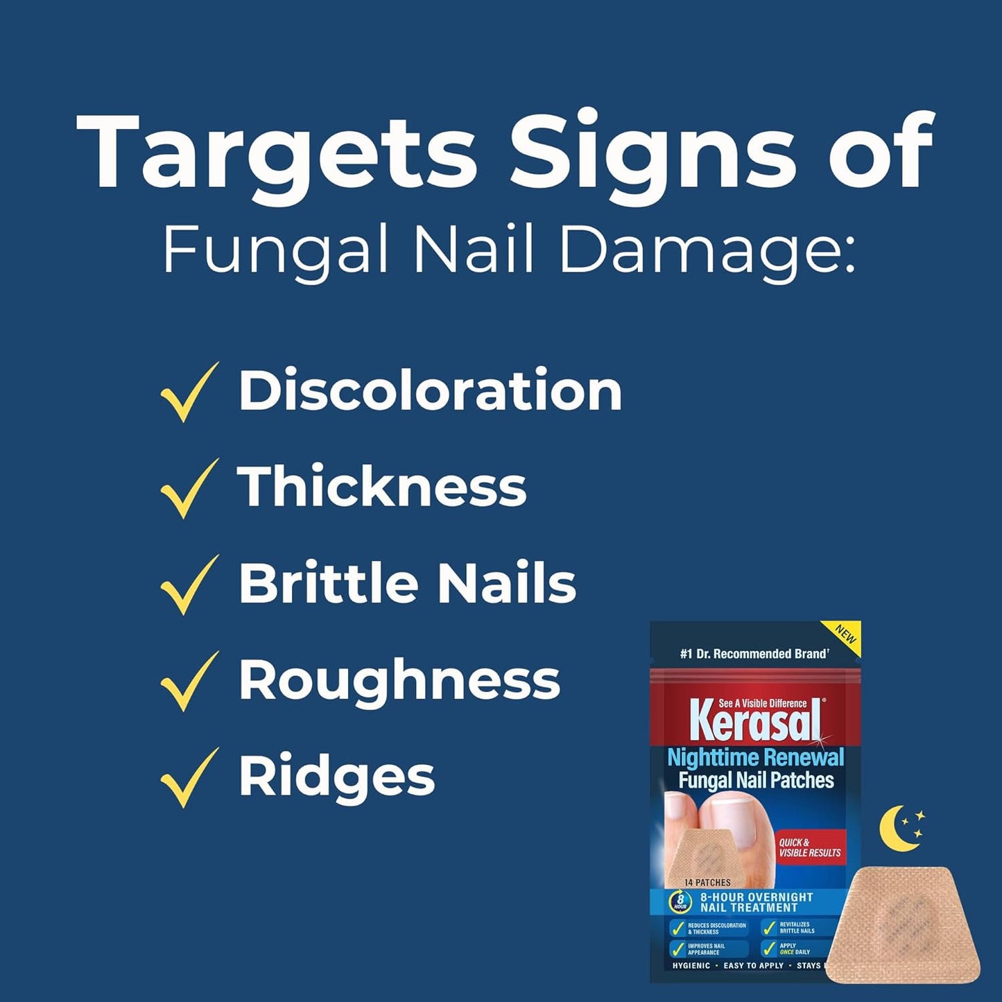 Nighttime Renewal Fungal Nail Patches - 14 Patch Twin Pack - Overnight Nail Repa