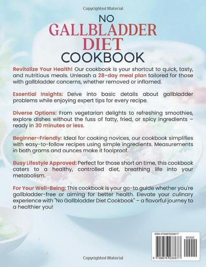 No Gallbladder Diet Cookbook: 2000 Days of Healthy , Delicious & Easy Recipes fo
