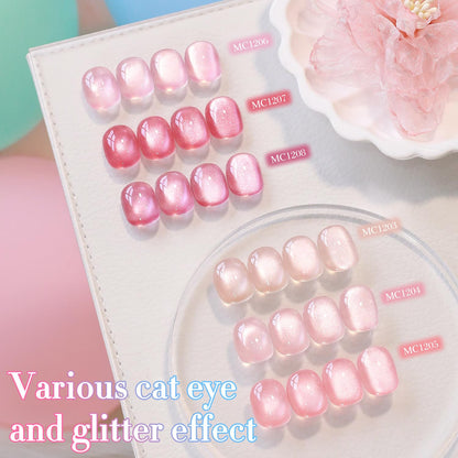 0.5 OZ Cat Eye Gel Polish with Magnet 15ML Holographic Glitter Shimmer Transluce
