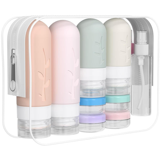 16 Pack Travel Bottles Set - TSA Approved Leak Proof Silicone Squeezable Contain