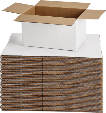 7X5X4 Shipping Boxes for Small Business,40 Pack White Corrugated Cardboard Box f