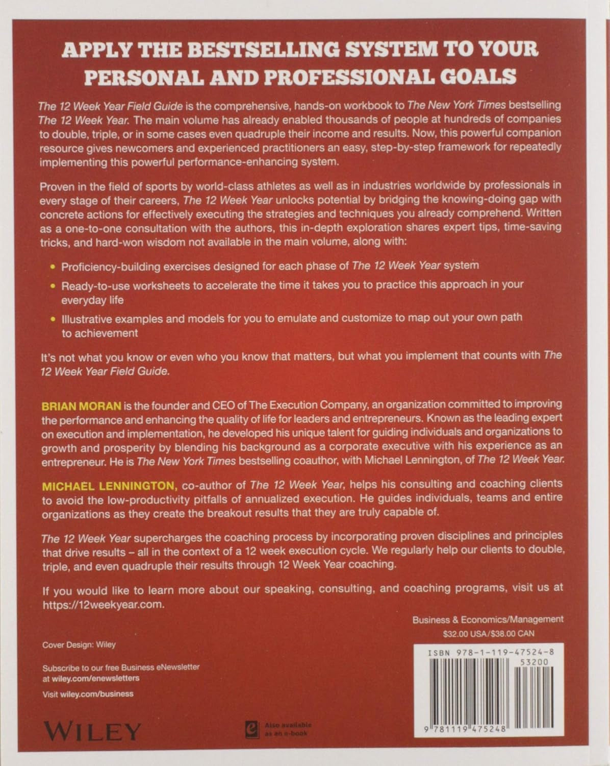 The 12 Week Year Field Guide: Get More Done in 12 Weeks than Others Do in 12 Mon