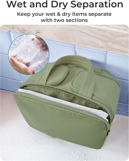 Travel Toiletry Bag, Lightweight Large Wide-Open Travel Bag for Women, Puffy Cos