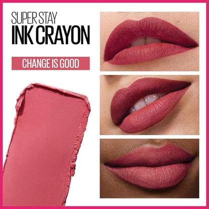 Super Stay Ink Crayon Lipstick Makeup, Precision Tip Matte Lip Crayon with Built