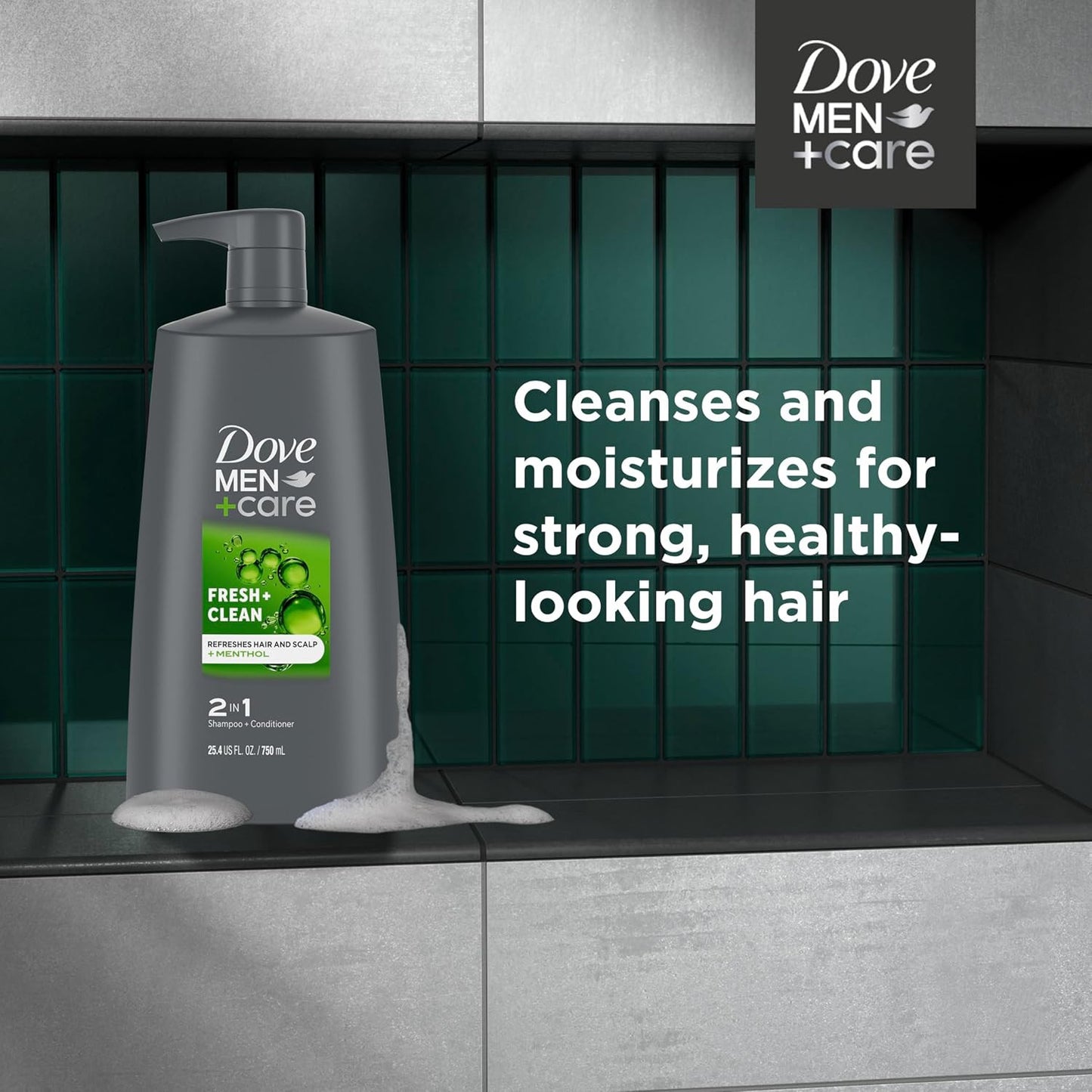 2-In-1 Shampoo and Conditioner Fresh and Clean 4 Count Nourishes and Invigorates
