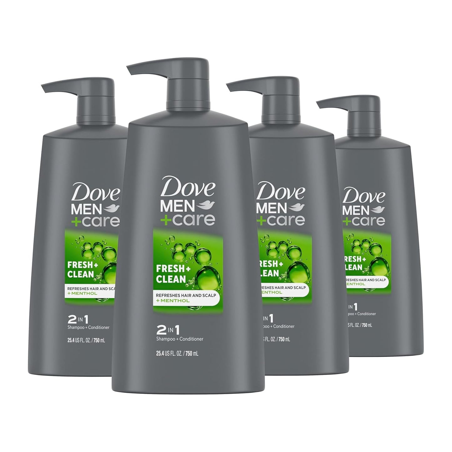 2-In-1 Shampoo and Conditioner Fresh and Clean 4 Count Nourishes and Invigorates
