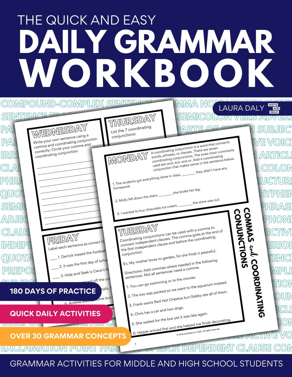 The Quick and Easy Daily Grammar Workbook: Grammar Activities for Middle and Hig