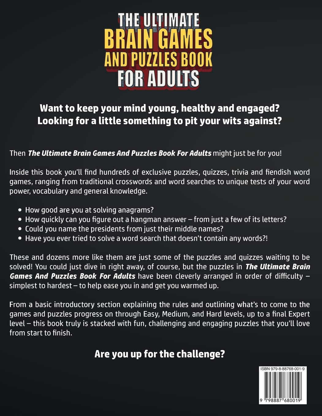 The Ultimate Brain Games and Puzzles Book for Adults: Tricky but Fun Brain Tease