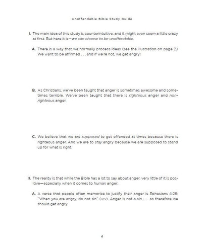Unoffendable Bible Study Guide plus Streaming Video: How Just One Change Can Mak