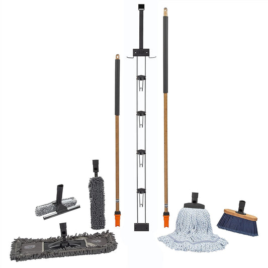 7-Piece Ultimate Indoor Kit — Includes 48” and 60” Wooden Handles, Dust Mop, Cot