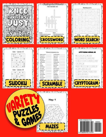 This Is My Knee Surgery Recovery Activity Book: Funny Gift and Relaxing Activiti