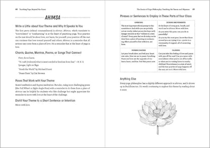 Teaching Yoga beyond the Poses: a Practical Workbook for Integrating Themes, Ide
