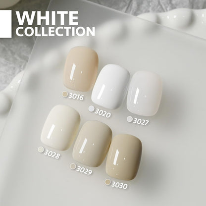 White Gel Nail Polish Set, 6 Colors Jelly Milky White Soak off UV Light Cure Gel