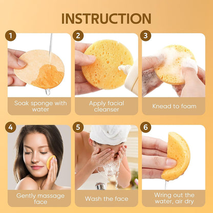 100PCS Compressed Facial Sponges, Cleansing, for Personal Spa Esthetician Use