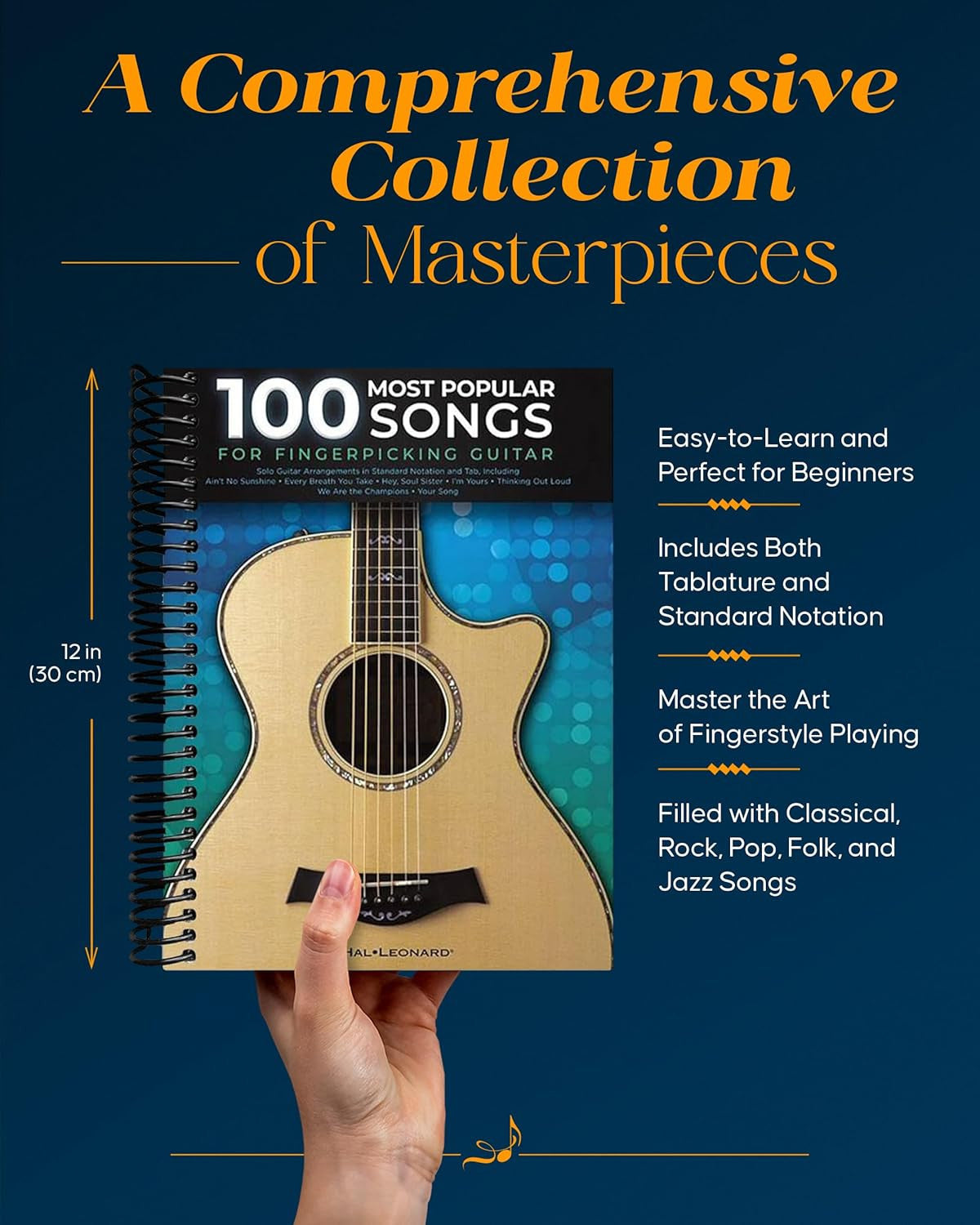 100 Most Popular Songs for Fingerpicking Guitar | Solo Guitar Songbook with Tabl