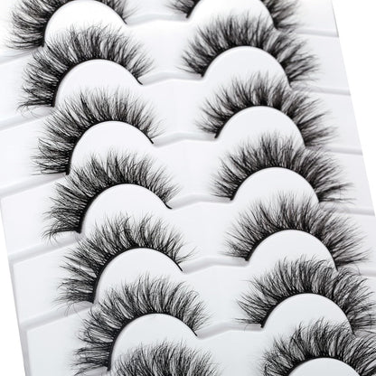 Natural False Eyelashes Cat Eye Look Wispy Clusters 8D Volume Fake Eyelashes Fau