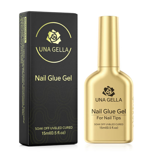6 in 1 Gel Nail Glue for Clear Acrylic Nails Tips, 15Ml UV Nail Glue Long Lastin