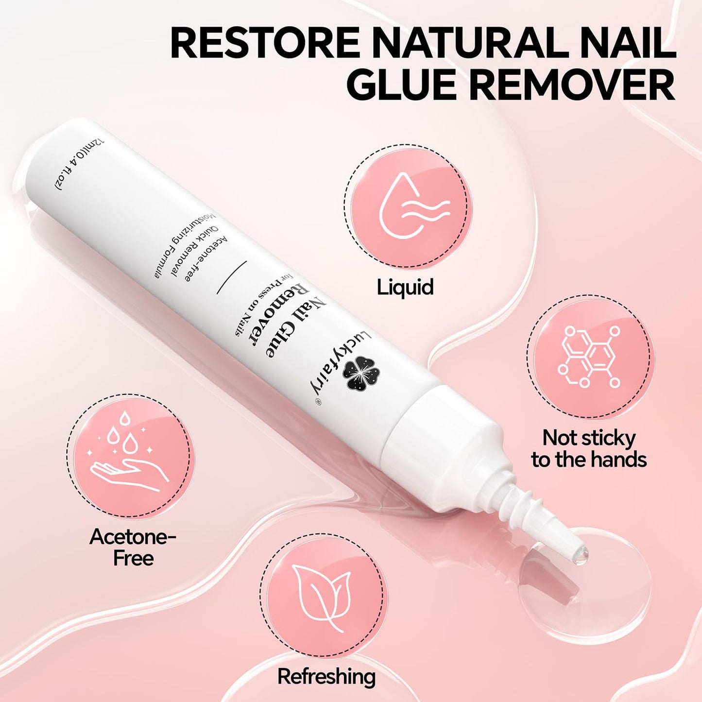 Nail Glue Remover for Press on Nails Semi Solid Nail Glue Acetone-Free, Not for