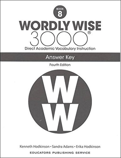 Wordly Wise 3000 Fourth Edition Student Edition + Test Booklet + Answer Key Set