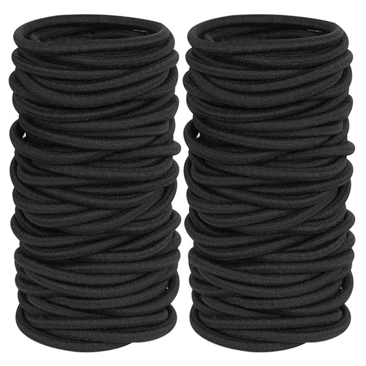 120 Pieces Black Hair Ties for Thick and Curly Hair Ponytail Holders Hair Elasti