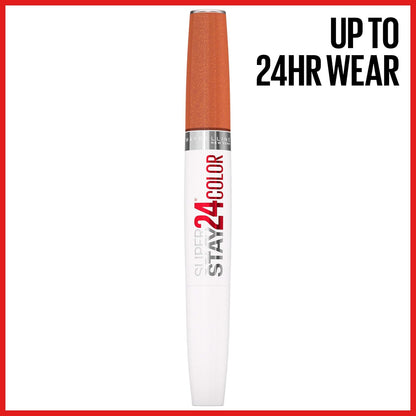 Super Stay 24 2-Step Long Lasting Liquid Lipstick and Lip Balm, 910 Copper Glist
