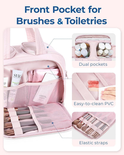 Travel Toiletry Bag, Lightweight Large Wide-Open Travel Bag for Women, Puffy Cos