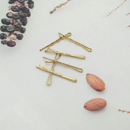 220 Count Mini Wavy 1.38 Inch Blonde Bobby Pins,  Small Gold Hair Clips with Sto