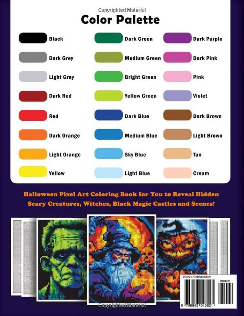 Mystery Mosaic Color by Number Magic World: Halloween Pixel Art Coloring Book, C