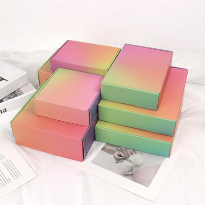7X5X2 Shipping Boxes Small, 45 Pack Rainbow Corrugated Cardboard Mailer Boxes fo