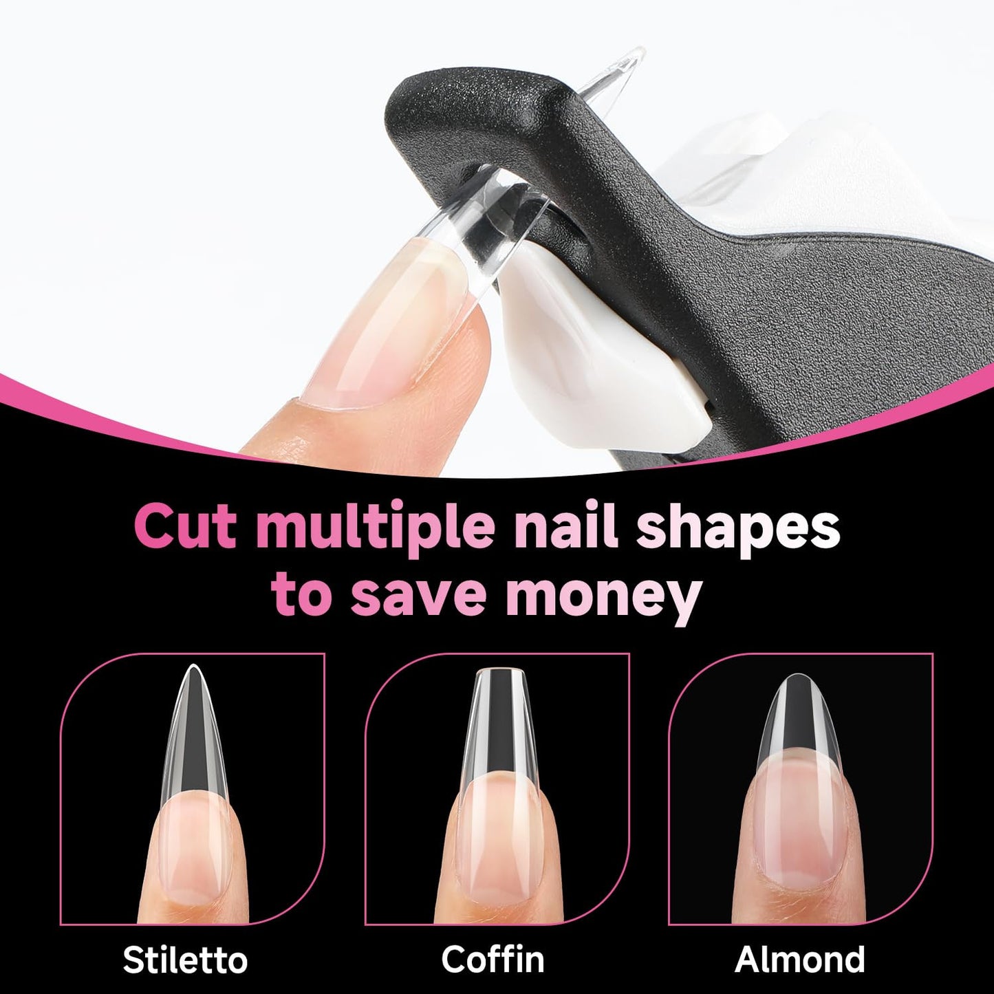 XXL Stiletto Nail Tips, 312Pcs Pre-Shape Extra Long Stiletto Nails Tips Half Mat