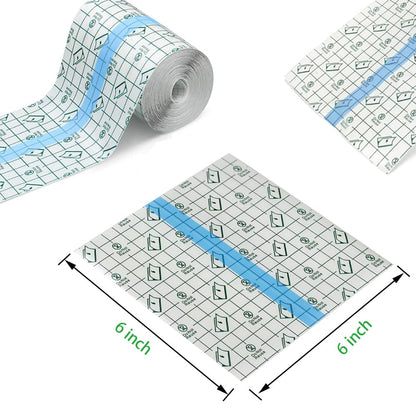 50 Pieces 6 X 6 in Stretch Waterproof Adhesive Bandages Transparent Film for Tat