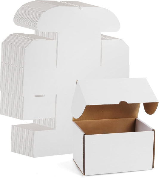 7X5X4 Small Shipping Boxes Set of 40, White Corrugated Cardboard Box Shipping Bo
