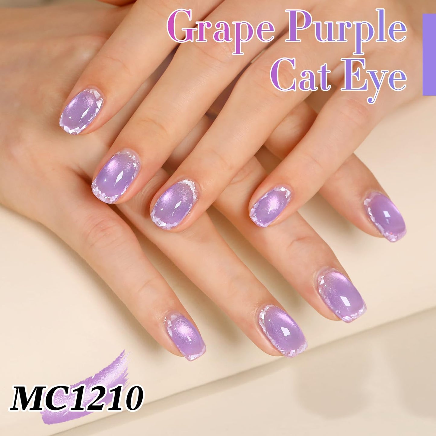 0.5 OZ Cat Eye Gel Polish with Magnet 15ML Holographic Glitter Shimmer Transluce