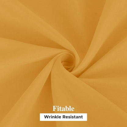 6 Pack Gold round Tablecloths - 120 Inches round - Wrinkle and Stain Resistant F