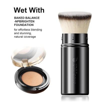 Retractable Foundation Self Tanner Brush Flat Top Kabuki Brush for Liquid, Cream