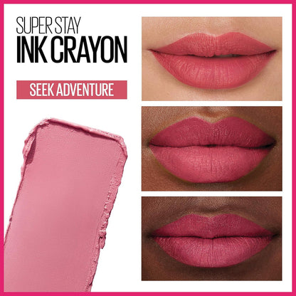 Super Stay Ink Crayon Lipstick Makeup, Precision Tip Matte Lip Crayon with Built
