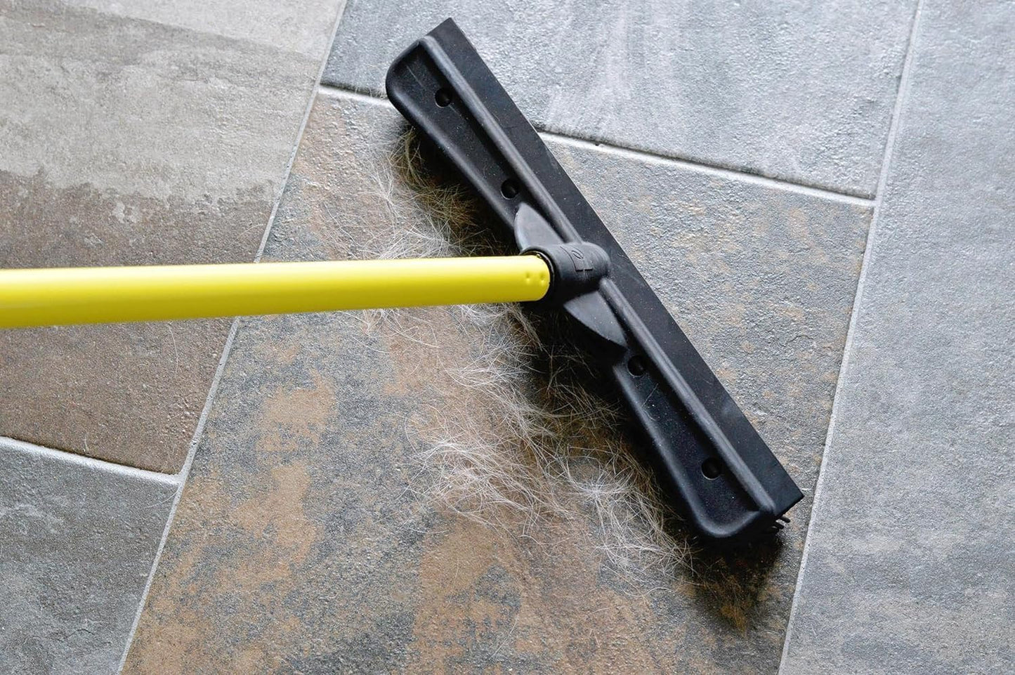 Original Pet Hair Rubber Broom with Squeegee, with 58" Telescopic Handle for Car