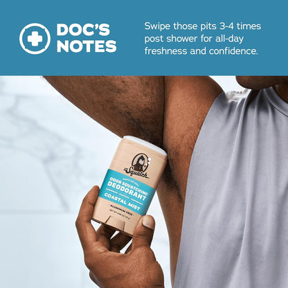 Natural Deodorant for Men - Odor-Squatching Aluminum Free - Coastal Mist (2.65 O