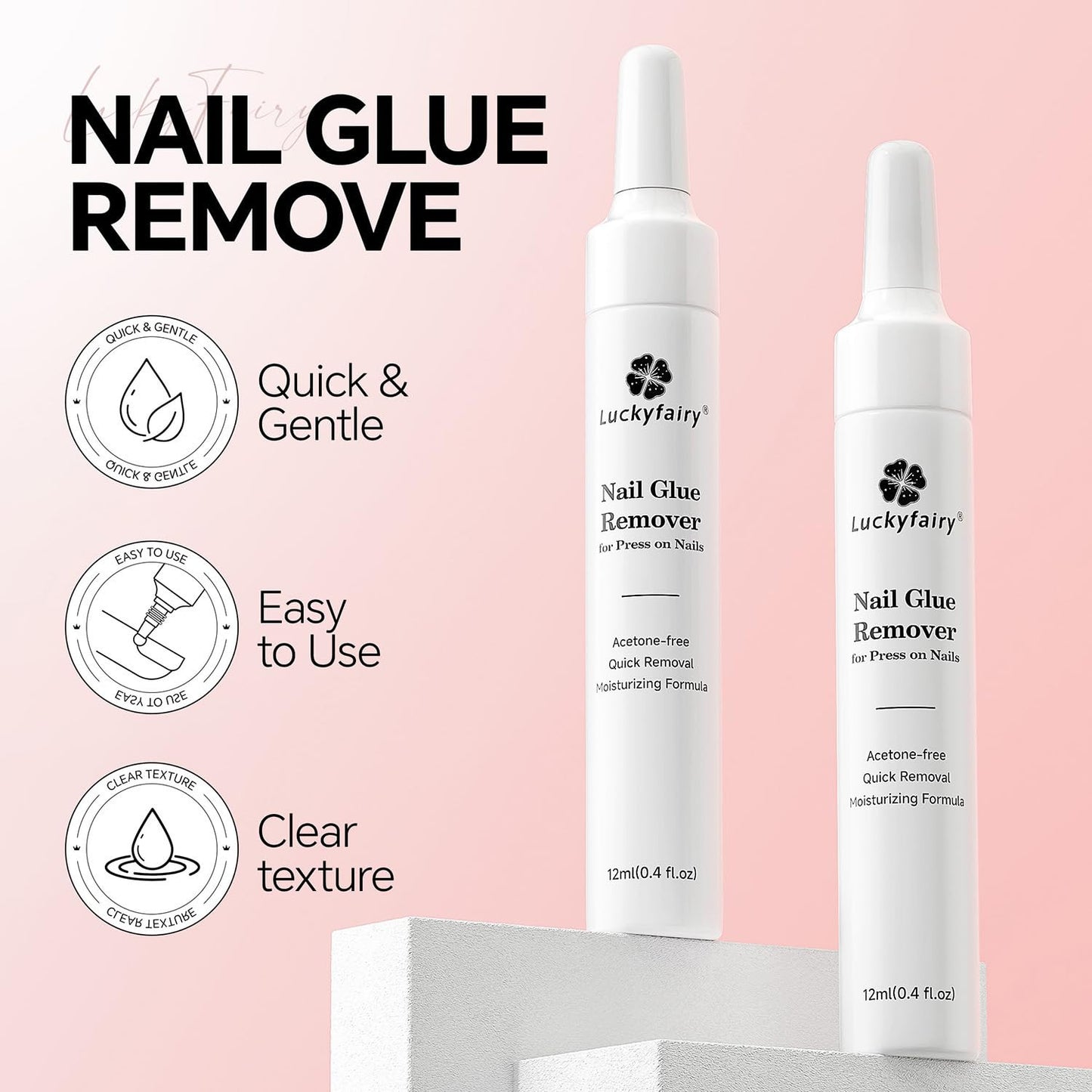 Nail Glue Remover for Press on Nails Semi Solid Nail Glue Acetone-Free, Not for