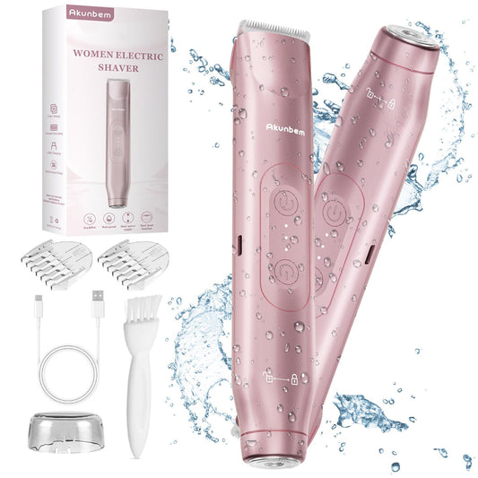 2 in 1 Women Electric Shaver Dual Head Bikini Trimmer for Women IPX7 Waterproof
