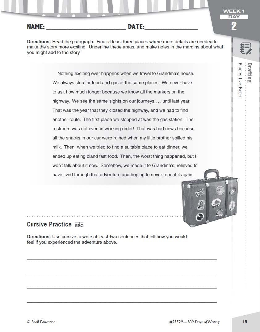 180 Days of Writing for Sixth Grade - an Easy-To-Use Sixth Grade Writing Workboo