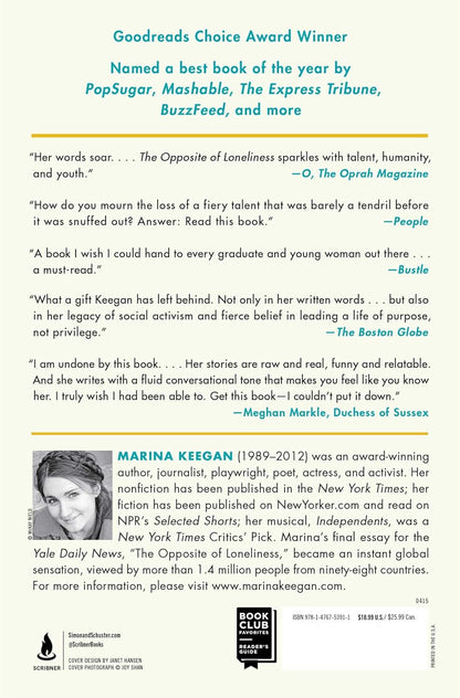 The opposite of Loneliness: Essays and Stories (An Inspirational Bestseller)