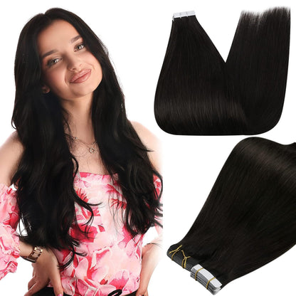 Tape in Hair Extensions Human Hair 18Inch Seamless Skin Weft Pu Tape Ins Human H